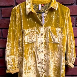 Pilcro Mara relaxed velvet button down